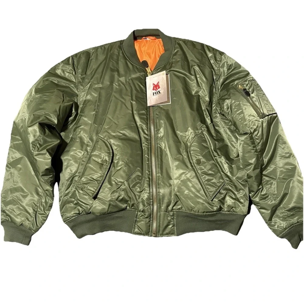 Fox MA-1 Flight‎ Jacket Mens 2XL Sage Reversible Packable Military 210D NEW
